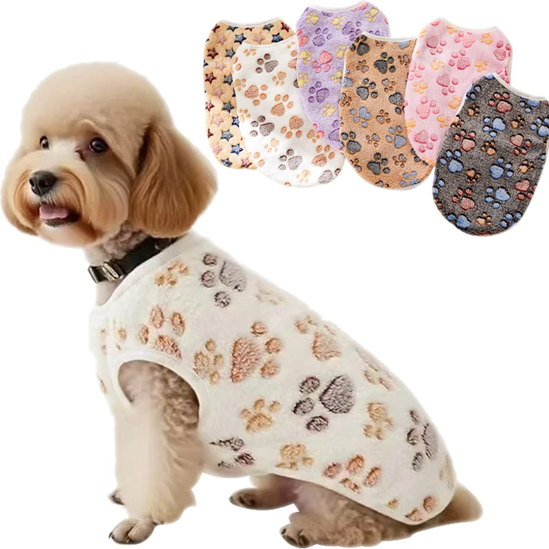 Flannel Dog Clothes Pet Clothes for Small Medium Dogs Soft Puppy Vest Cute Paw Print Chihuahua Coat Yorkshire Vest Pet Costume Flannel Dog Clothes Pet Clothes for Small Medium Dogs Soft Puppy Vest Cute Paw Print Chihuahua Coat Yorkshire Vest Pet Costume
