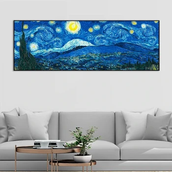 Famous Painting Starry Night By Van Gogh Poster Prints Natural Landscape Canvas Painting Wall Art For Living Room Home Decor 2