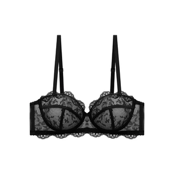Bra of Women French Luxury Big Chest Appears Small Single Layer Ultra-thin Comfortable Gathering Sexy Lace Bra OWD6141 1