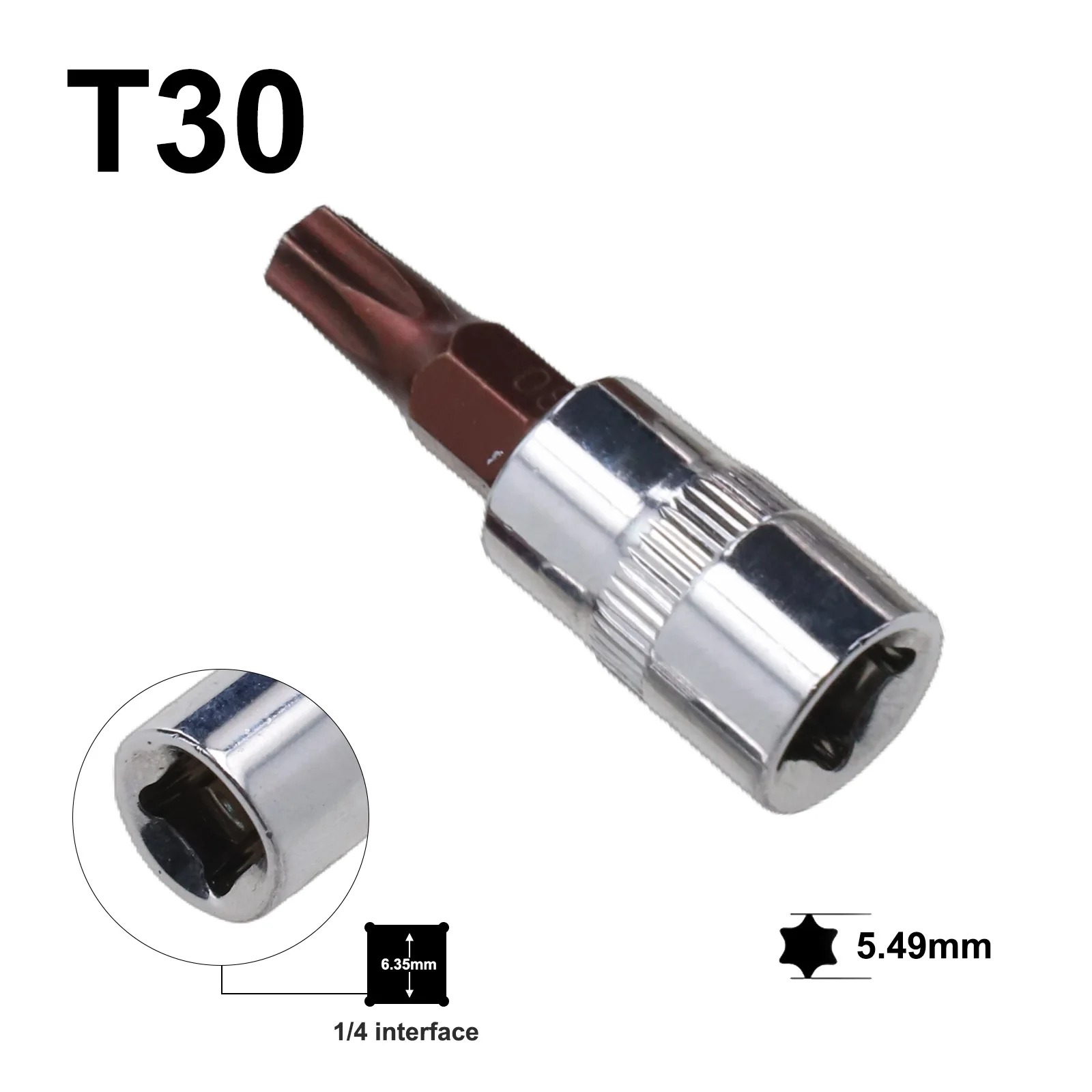 

5pcs Torx Screwdriver Bits 1/4 Inch Drive Socket Head Tools T15 T20 T25 T30 T40 Metal Equipment Hand Tools Parts Accessories