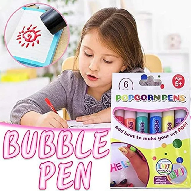 Buy OolyMagic Puffy Pens, Puffy Popcorn Drawing Pens, Set of 6 Neon Colors  with 3D Ink, Just Add Heat & Watch Art Grow! Creative Markers for Kids &  Toddlers, Fun Art Supplies