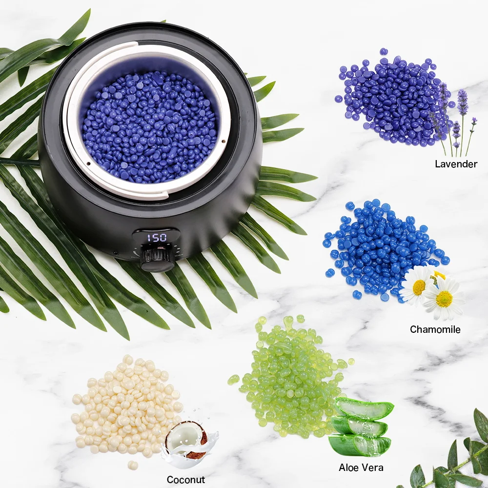 Hair Removal Kit Digital Wax Heater with US Plug Contains 14 oz Hard Wax Beads for Full Body Unisex