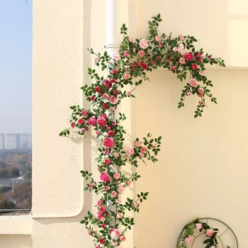 Artificial Ivy & Silk Rose Hanging Garland 1