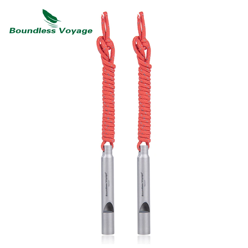 

Boundless Voyage Outdoor Emergency Survival Loud Titanium Whistle Coaches Training Sports Keychain Whistle With Lanyard