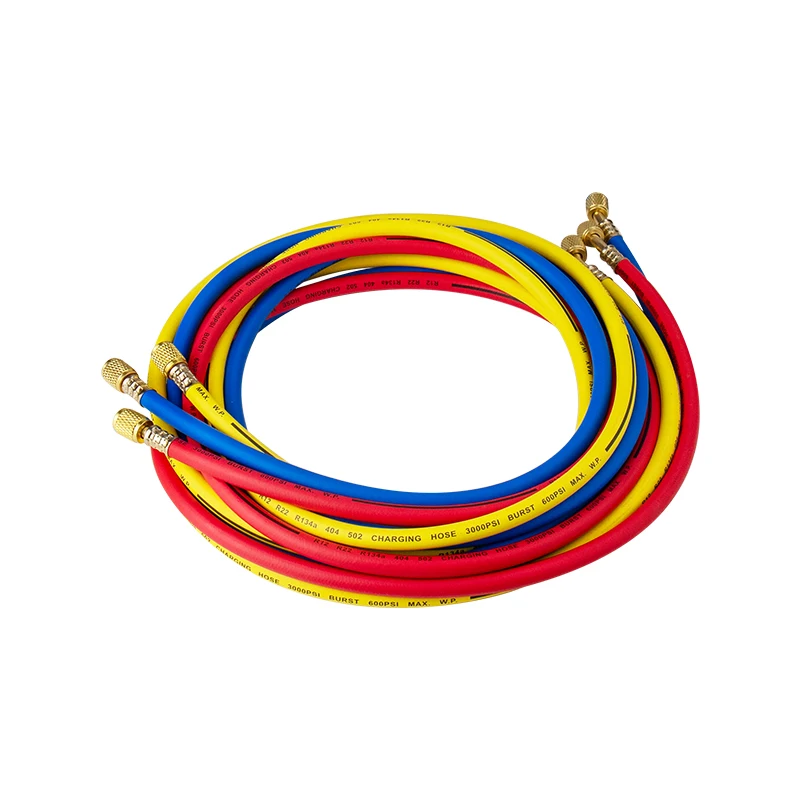 차량용 냉매 충전 호스, HVAC R12 R22 R134A R502 404A, 자동차 A/C 냉동 시스템 A/C 부품, 118 인치 (3 미터), 1/4 인치