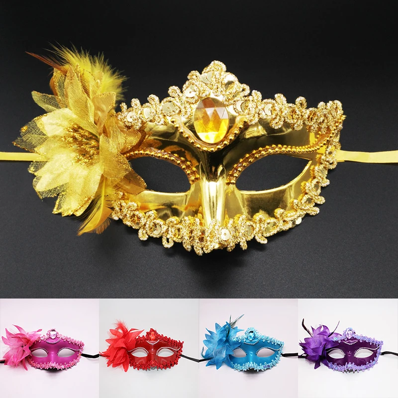 

Luxury Venetian Masquerade Masks Women Girls Sexy Lily Flower Eye Mask for Fancy Dress Halloween Christmas Party Fox Face Covers