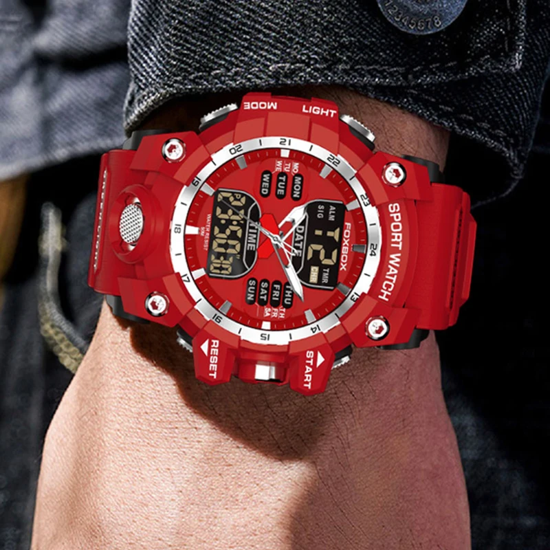Top Brand LIGE New Watches For Men Waterproof Clock Alarm Dual Display Sport Wristwatch Quartz Digital Military Male Stopwatch