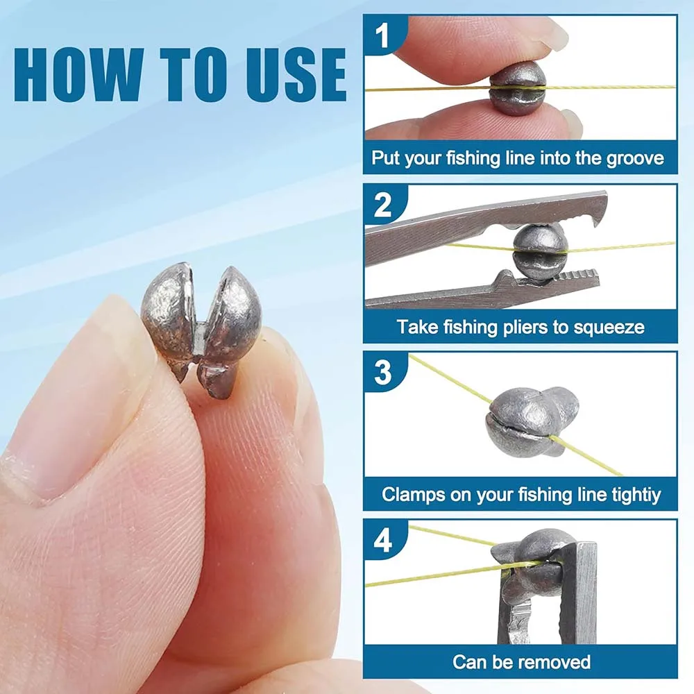 Fishing Tackle Fishing Tool Fishing Counterweight Sinker Fishing Weight Sinkers 90pcs Fishing Weights Kit Bullet Sinkers Split Shot Bell Egg