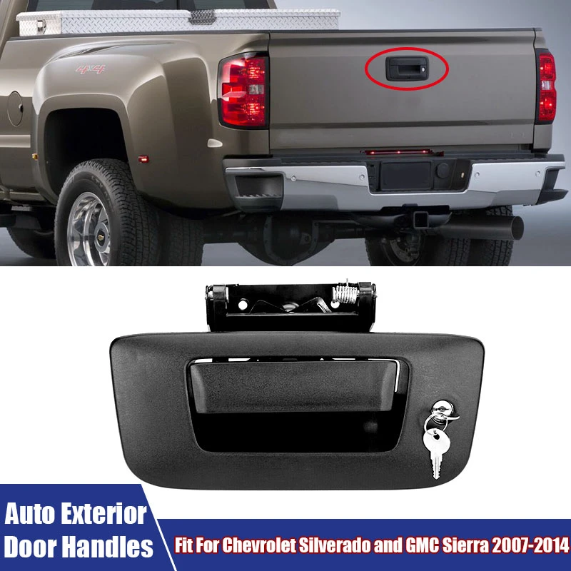 Car Rear Tailgate Handle With Bezel Lock Kits For Chevrolet Silverado