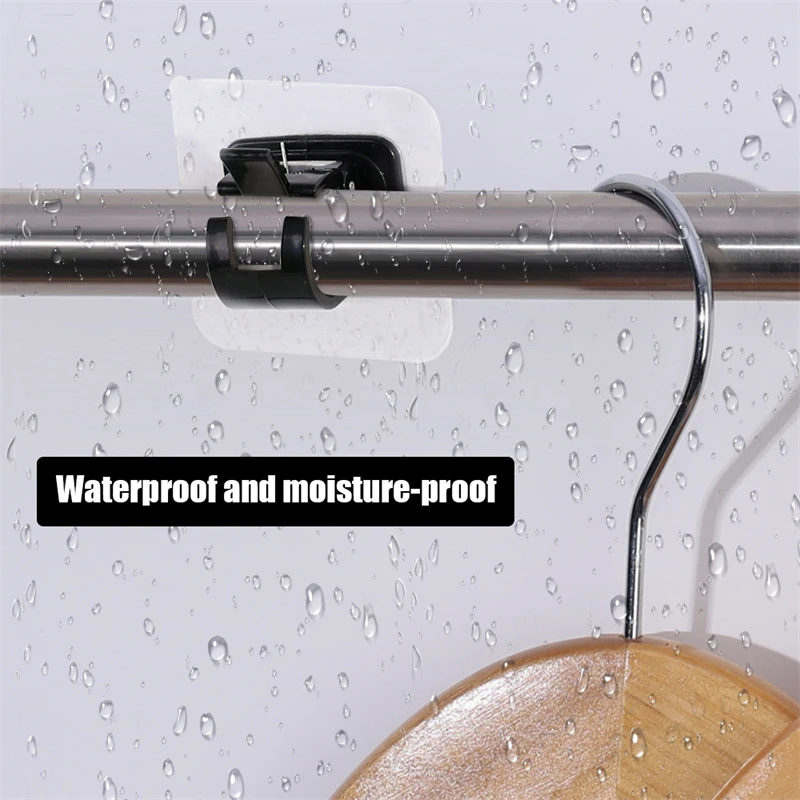 12/2 stücke Keine Bohrer Vorhang Stange Klammern Selbst-Kleber Vorhang Stange Halter Haken Einstellbare Wand Vorhang Feste Clip hängen Rack – Detail 8