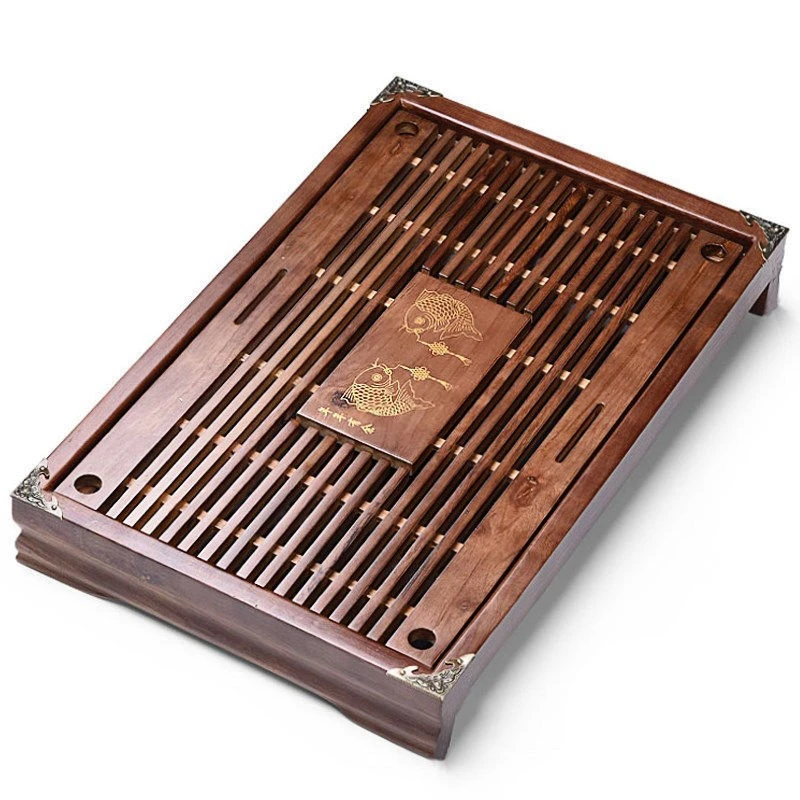 

Solid Wood Tea Tray Drainage Water Storage Kung Fu Tea Set Drawer Tea Board Table Chinese Tea Ceremony Tools,Fish