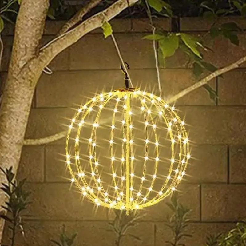 Christmas Globe LED Lights Hanging Christmas Decoration Outdoor Large Metal Globe Ball Decor Lights For Garden Porch Patio Yard