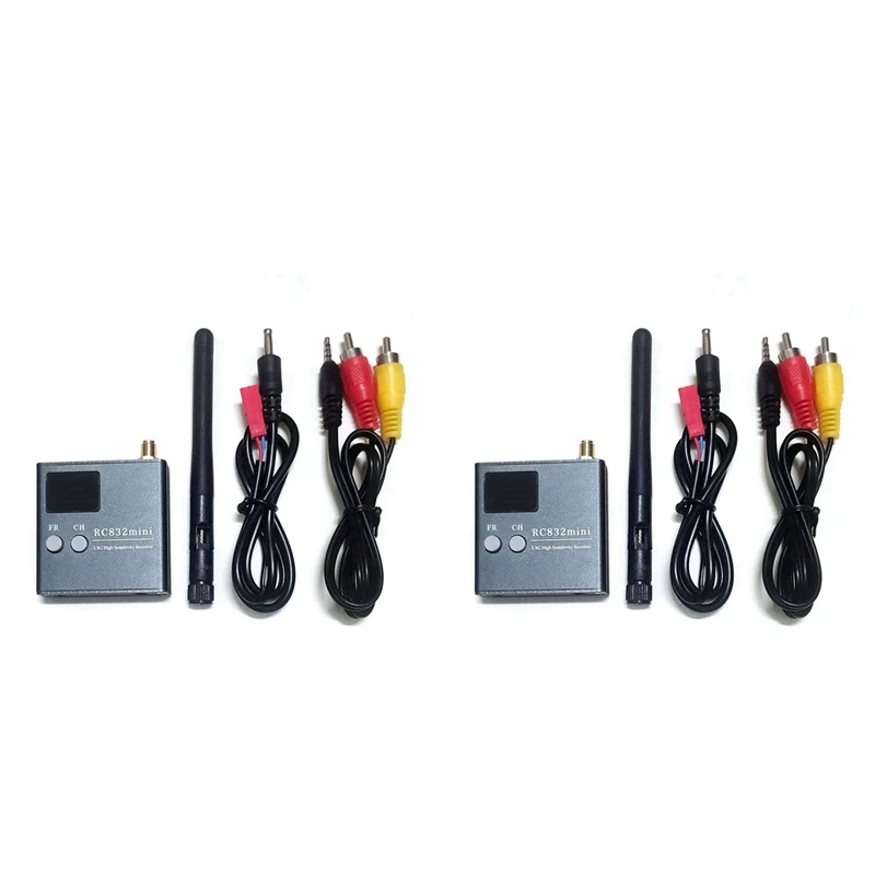 

2X Rc832mini 5.8G 56Ch High Sensitivity Receiver Wireless Receiver With A/V And Power Cable For FPV Multicopter Aircraft