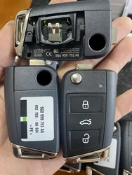 Enhanced Original MQB Flip Car Key - 434MHz ID48 Chip - 5G6 959 752 AG (OEM 1pc)