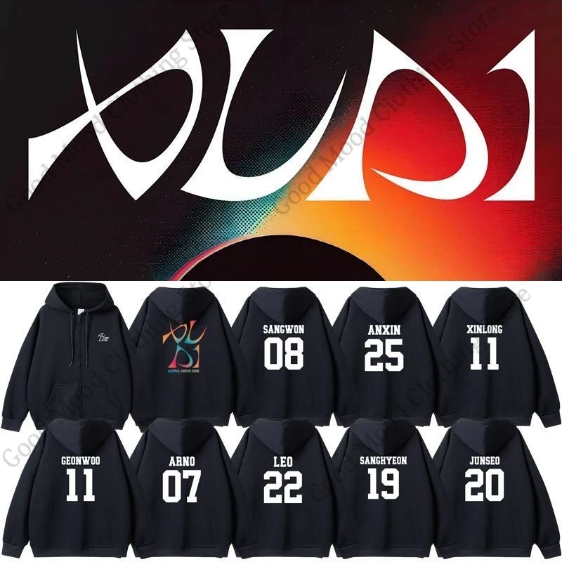 ALPHA DRIVE ONE Zipper Hoodies Kpop Fashion ALD1 Letter Print