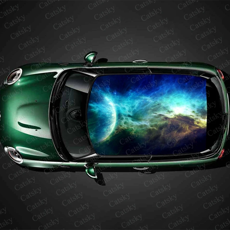 

Abstract Starry Sky Space Car Roof Sticker Wrap Racing SUV Accessories Packaging Painted PVC Custom Car Hood Graphic Decal