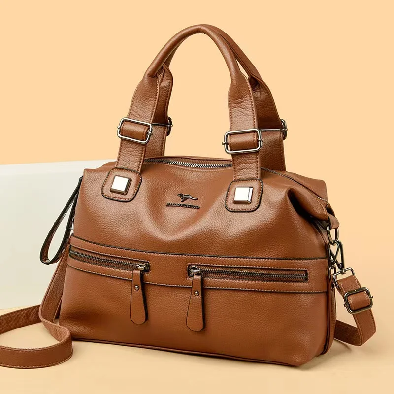 

Quality Women's Leather Top Handle Bags Female Shoulder Sac Tote Shopper Bag Bolsa Feminina Luxury Designer Handbags J31
