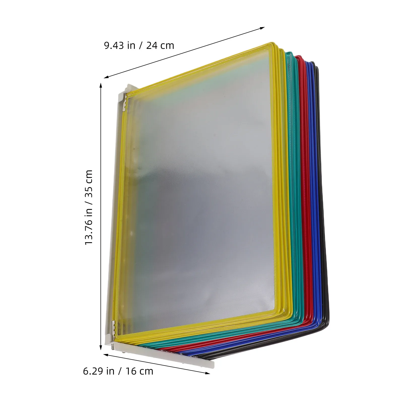 A4 문서용 투명 벽걸이 파일 홀더 간편 설치 디스플레이 포켓 사무실 학교 가정용 포스터 카탈로그 브로셔