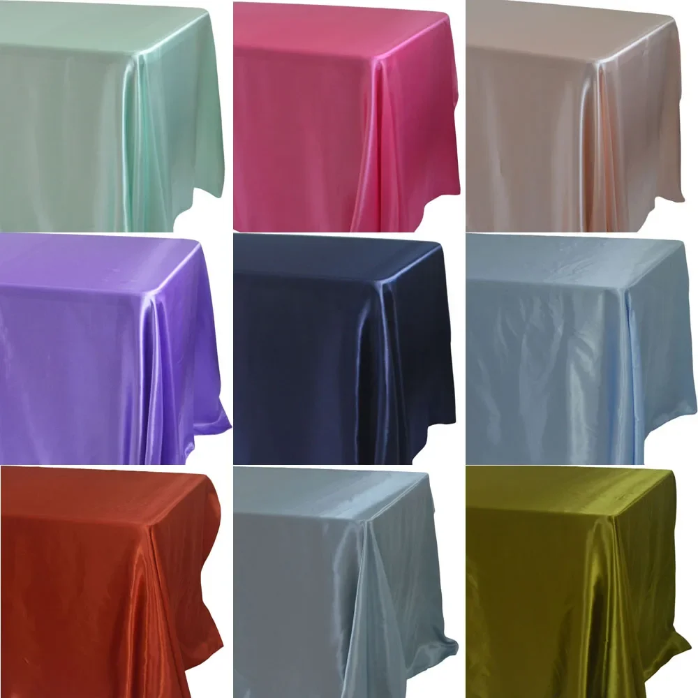 

145x180cm Rectangle Satin Tablecloth Overlays Wedding Mariage Party Decoration Restaurant Dining/Coffee Christmas Table Cloth