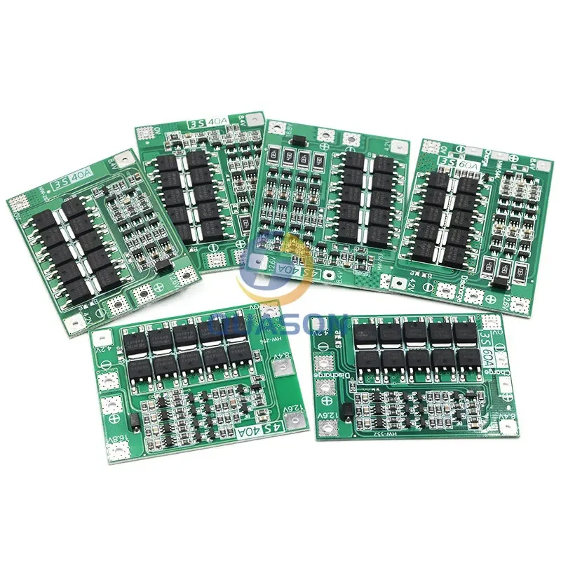 Battery Protection Board 3S 4S 40A 60A Li-ion Lithium 18650 BMS for Drill Motor 11.1V 12.6V/14.8V 16.8V Enhance Balance