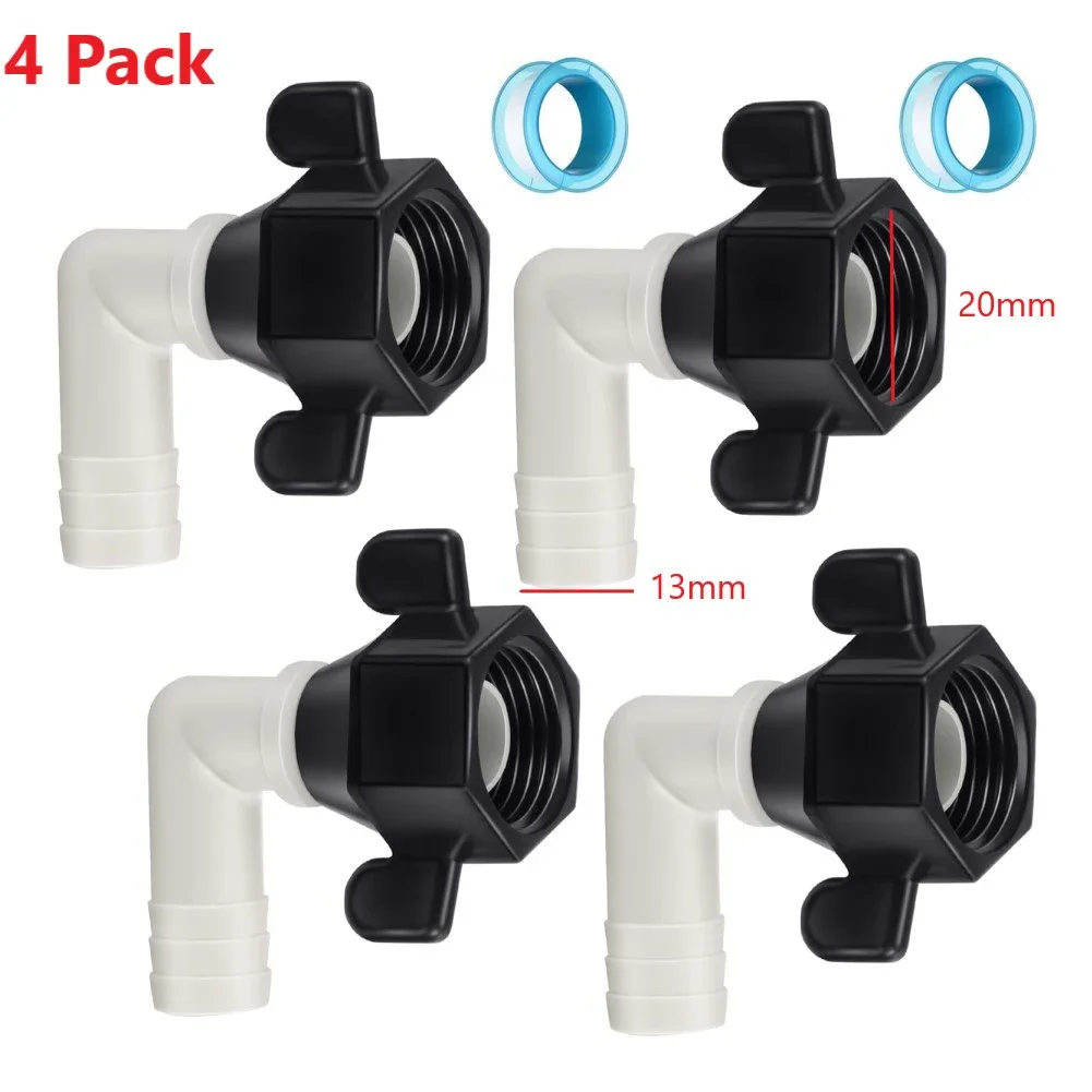 1/2x1/4 Barb Elbow And Straight Swivel RV Water Pump Fittings With Sealing Tape Nylon Rotatable Design Water Pump Fitting