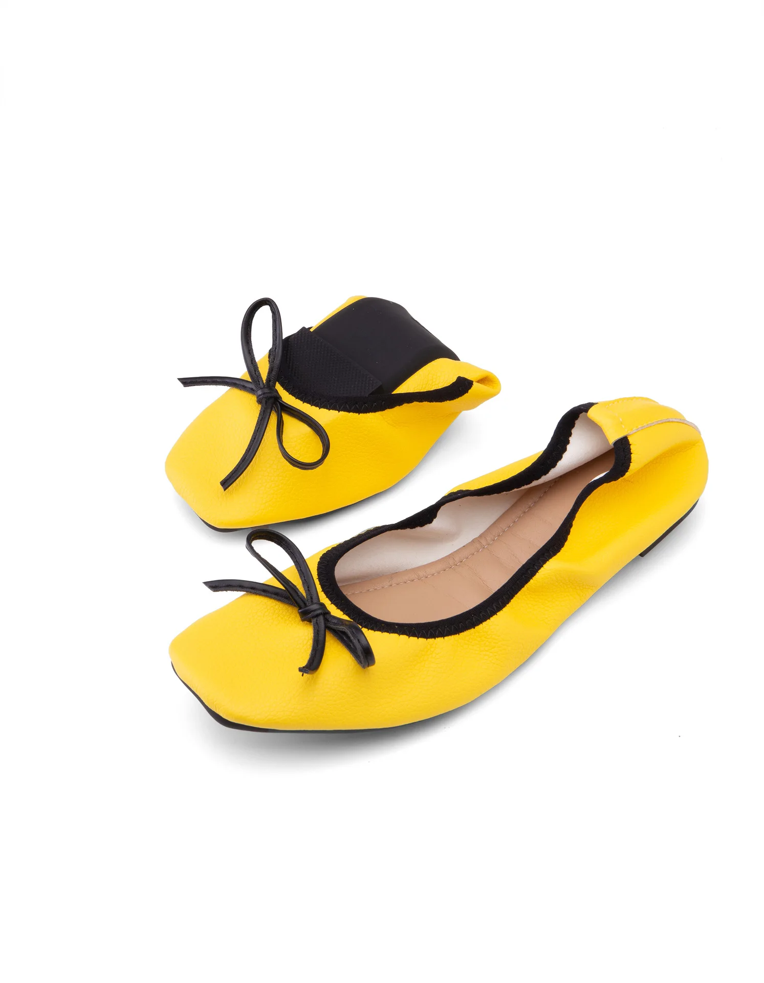 New Arrival Wholesale Spring And Autumn Square Headed Flat Shoes Low Heels Ballet Dance Women's Prom Shoes Large Sizes 32 To 54