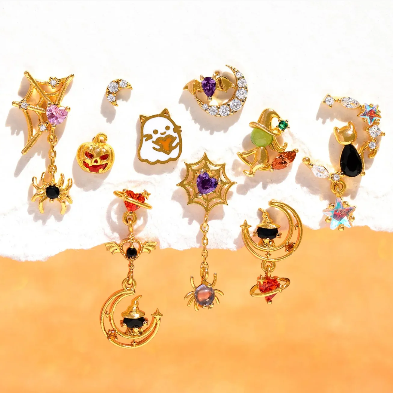 thumbnail image 2 of Pendientes góticos de Halloween para mujer, aretes con forma de Calavera, calabaza, fantasma, goteo de aceite, regalo de joyería, venta al por mayor, 2 of 3