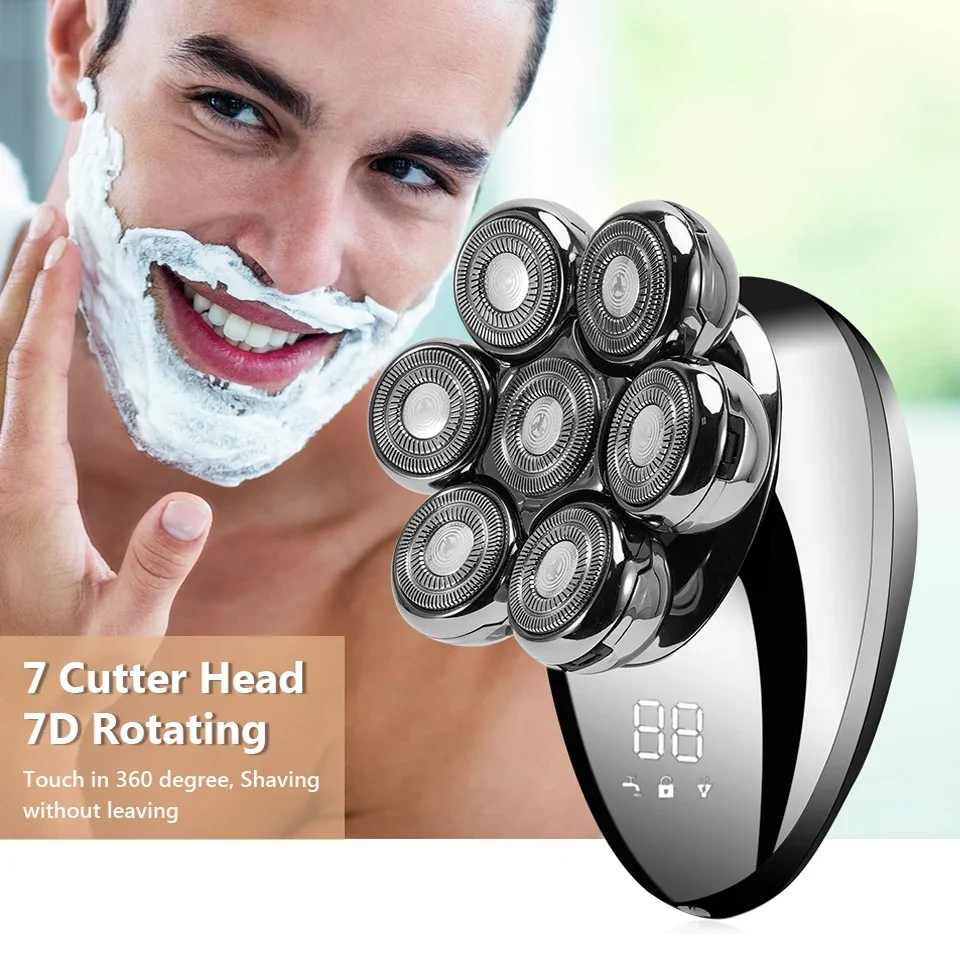 New Shaver For Men 7D Independently 7 Cutter Floating Head Rechargeable Waterproof Electric Razor Multifunction Trimmer For Men 3