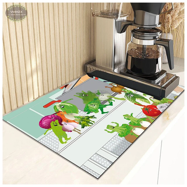 Placemat for Dining Table Absorbent Tableware Mat Dish Drying Mat Rubber  Drain Pad Heat Resistant Countertop Mat Home Decoration - AliExpress