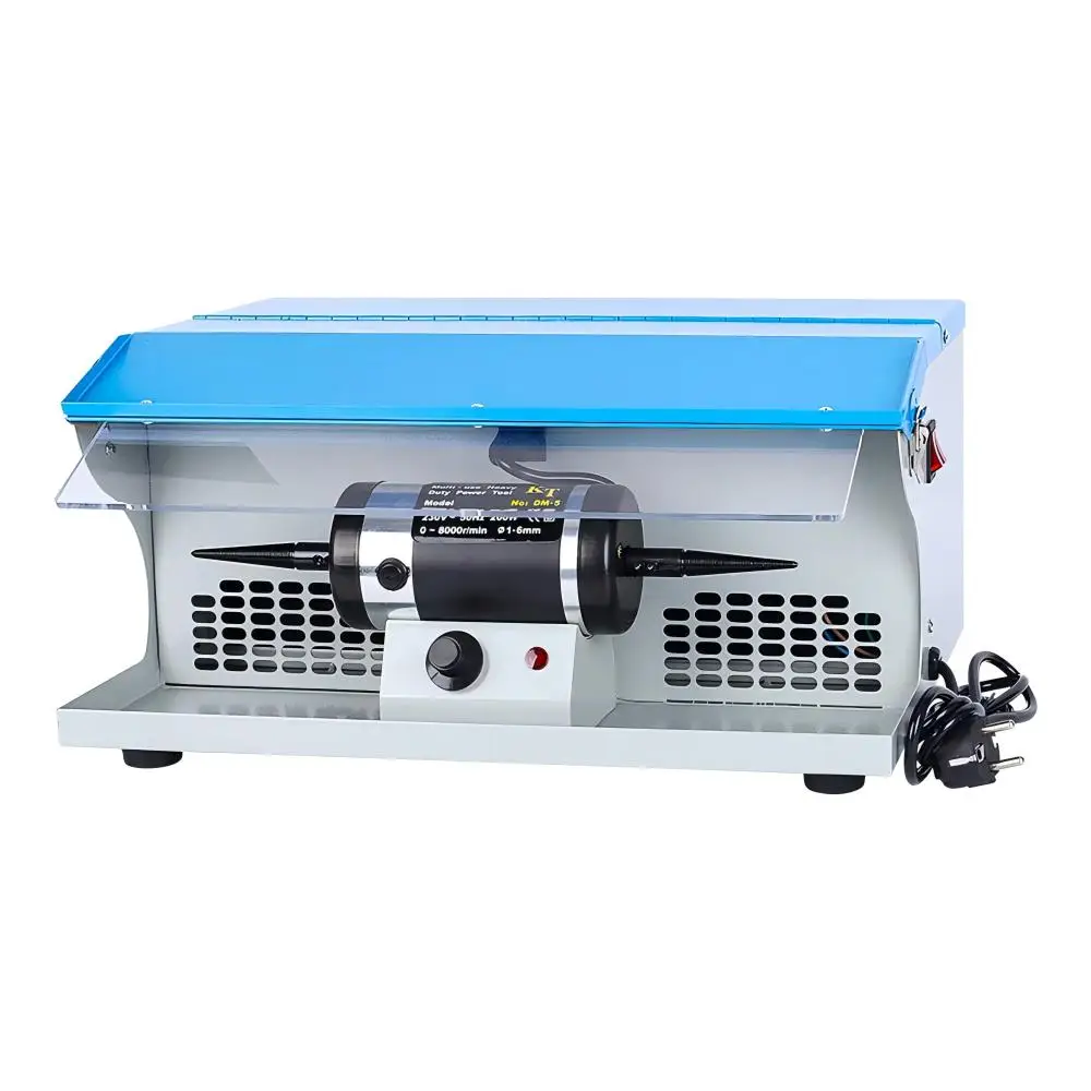DM-5 Professional Jewelry Polisher 8000RPM with Dust Collection System Heavy Duty Buffing Machine for Workshop Table Top