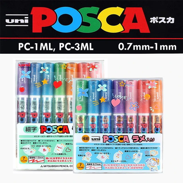 Juego completo de Marcadores de pintura Kawaii Uni Posca, juego de  bolígrafos de dibujo acrílico de edición limitada, Plumones, Marcadores,  PC-1M, suministros de Arte de PC-3M - AliExpress