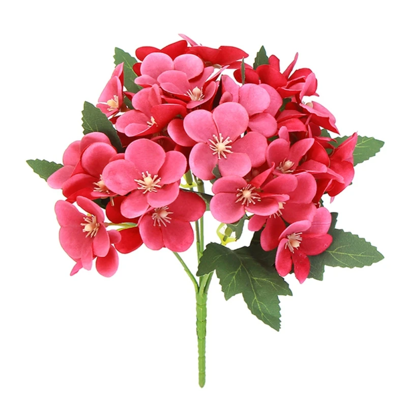 

1pcs Fresh Begonia 5 fork 35 flowers Nordic Artificia For DIY Wedding Home Garden Decoration Outdoor