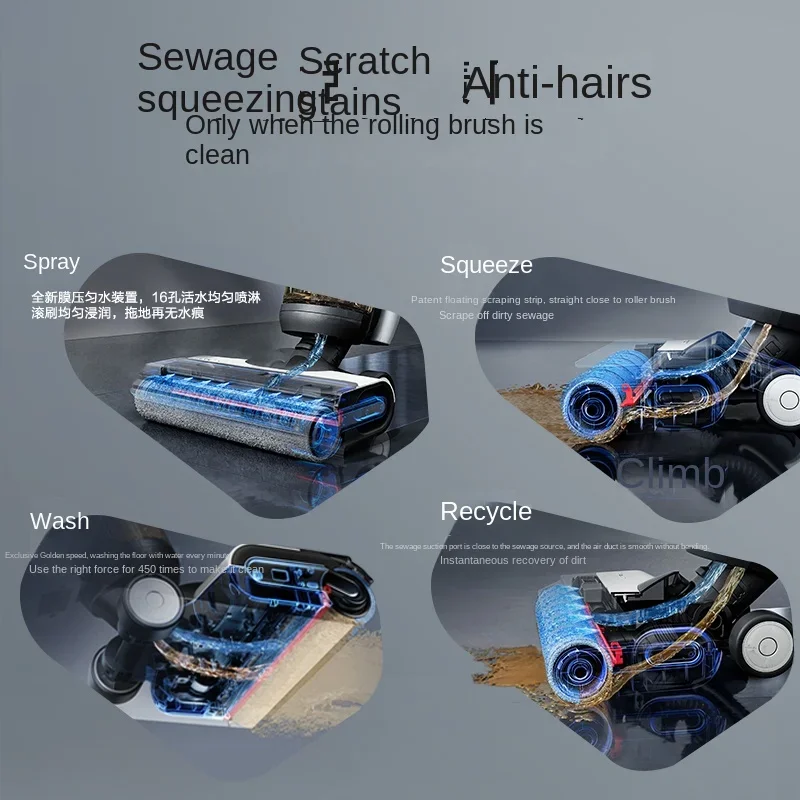 Description Picture 4 of itemTINECO Fuwan 2.0ProLedC Floor Washer Sterilizing Double Edge Suction, Washing and Moping Integrated Household Appliance