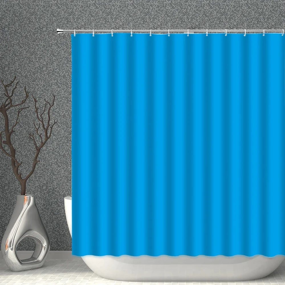 Pure White Grey Polyester Fabric Shower Curtains Black Blue Yellow Gradient Purple Waterproof Bath Curtain For Bathroom Decor 4