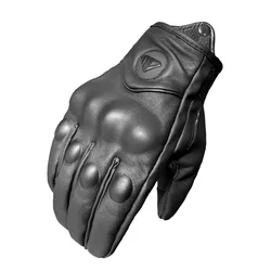 Unisex Leather Winter Motorcycle and Cycling Gloves with Enhanced Protection - XXL (Non Perforated 2)