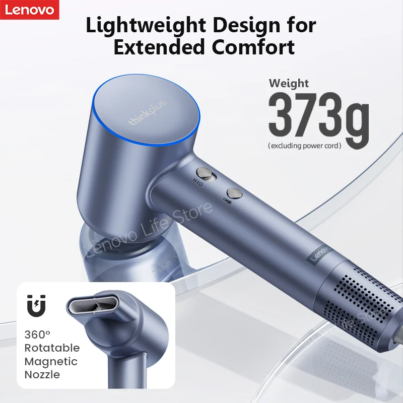 Lenovo ThinkPlus High Speed Hair Dryer 1600W 110000 RPM Strong Wind Quick Drying Professional Hair Care Negative Ion hair dryer