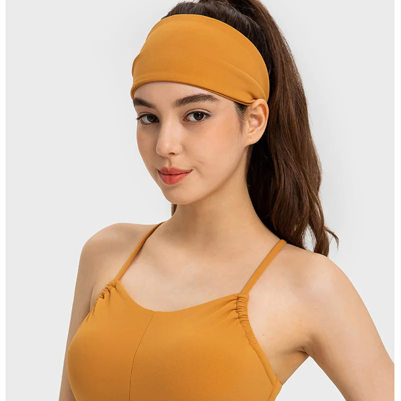 

Lulu Yoga High Elastic Breathable Fitness Sports Headband Moisture Absorption and Perspiration Makeup Headband With Logo