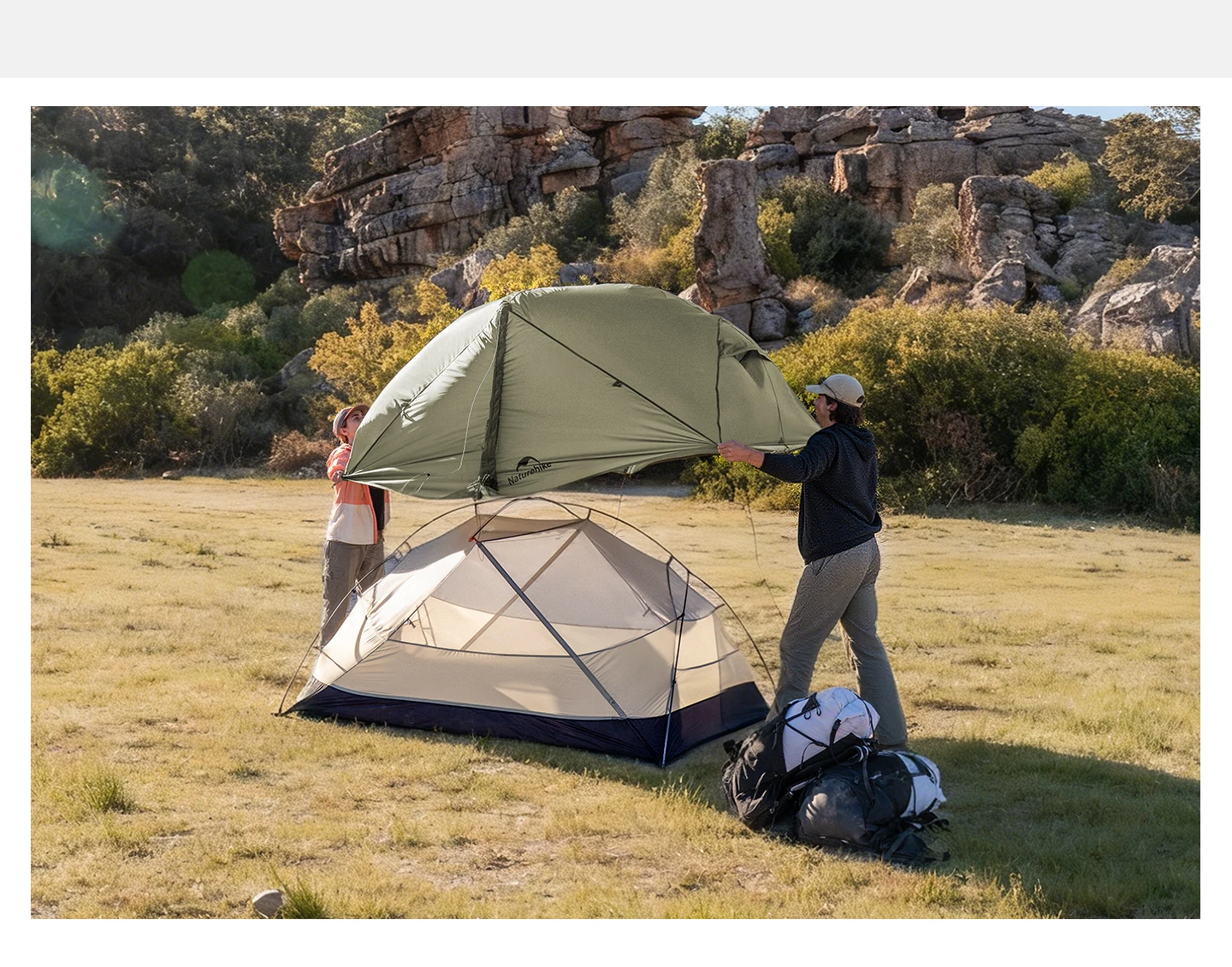 Naturehike Mongar Pro Ultraleichtes Zelt für 1–2 Personen, 20D-Nylon, doppellagig, wasserdicht, leicht, für Camping, Wandern, 3-Jahreszeiten-Zelt – Detail 9