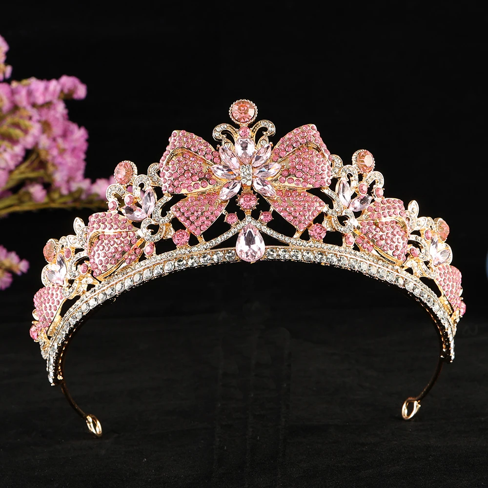 Upscale Crystal Gem Crown ornaments Fashionable Noble Banquet Wedding Women's hair accessories