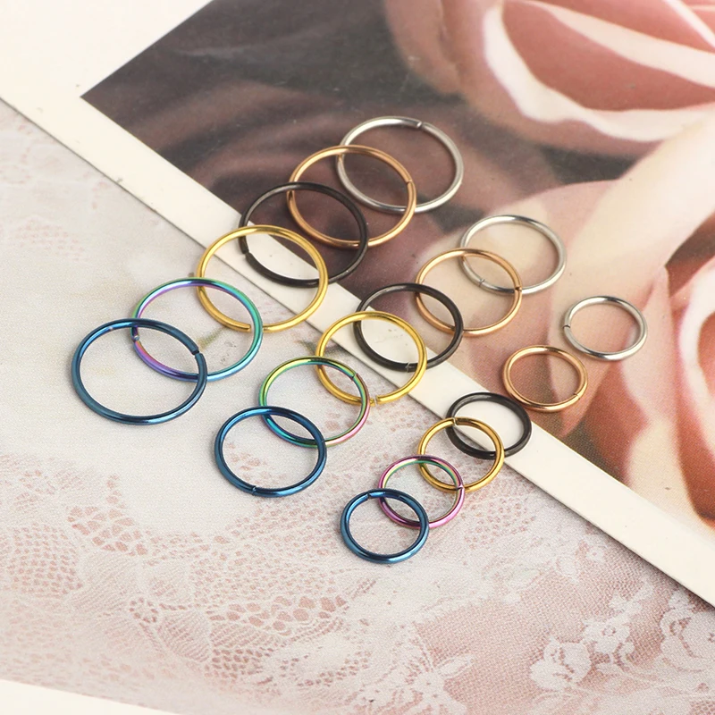 Stainless Steel Hoop Nose Ring Cartilage septum nose piercing tragus hoop earrings for women men 6 8 10mm 20g