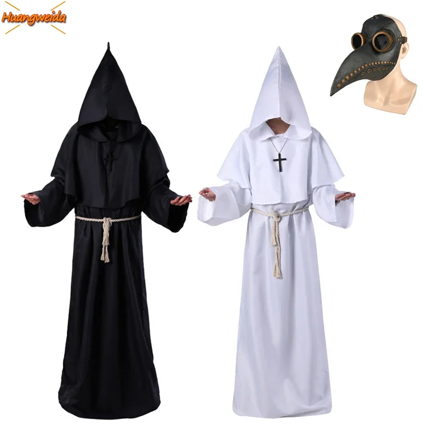 

Plague Doctor Costume Middle Ages Monk Mask Beak Cosplay Carnival Witch Halloween Costume for Women Adult Steampunk Accessories