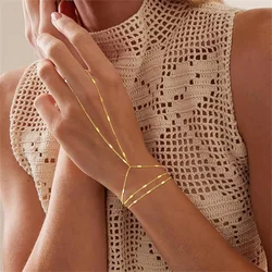 Elegant Minimalist Chain Finger Bracelet with Vintage Ball Beads (BR25Y0468 - 5)