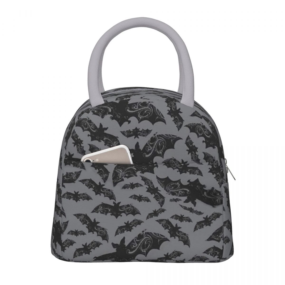 Halloween Bats Lunch Bag Reusable Lunch Box Waterproof Thermal Bento Totes Lunch Container