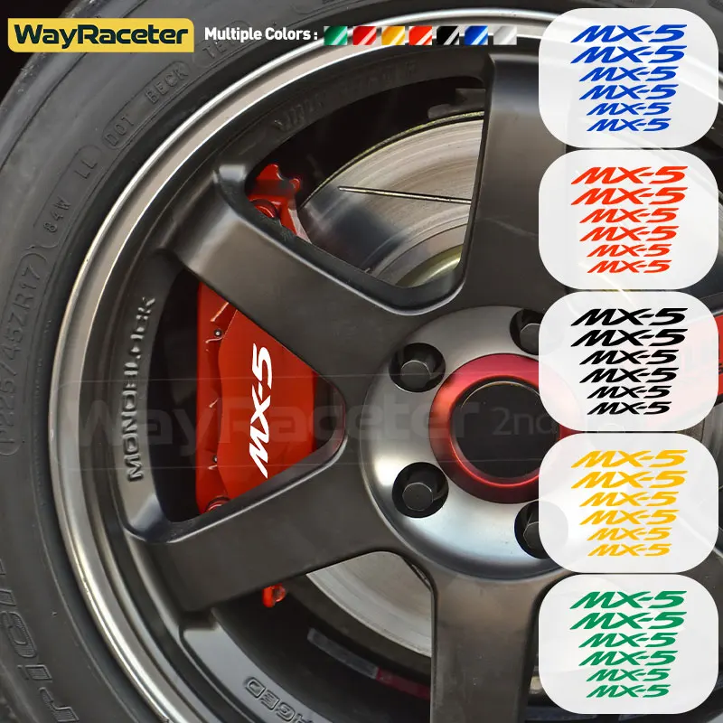 6 Pz Auto Pinza Freno Adesivo Ad Alta Temperatura Impermeabile Decalcomania Riflettente Per Mazda Mx5 Mx-5 Miata Na Nb Nc Nd Accessori