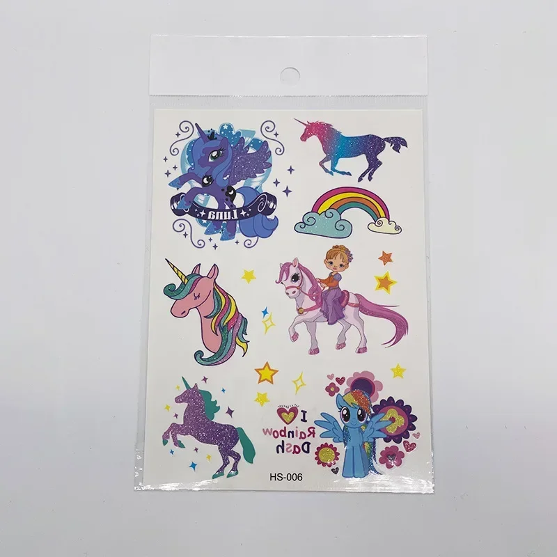 Tattoo Sticker 1Pcs Glitter Cartoon Unicorn Mermaid Temporary Waterproof Art Fake Decoration
