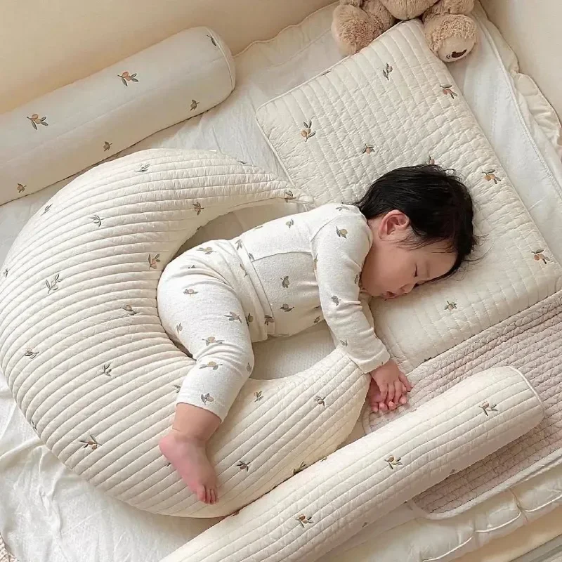Breastfeeding Pillows Multifunctional Soft Comfort Pure Cotton Crescent Waist Support Cushion Baby Assisted Sleeping Pillows