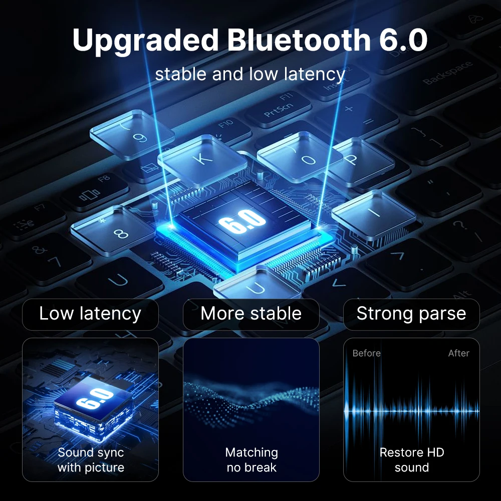 Advanced USB Bluetooth 6.0 Dongle - Wireless Audio Receiver & Transmitter for PC and Laptop Accessories