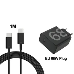 68W Fast USB - C Charger with Data Cable - EU Plug 1M Cable