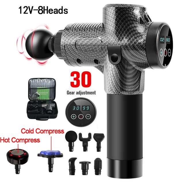 12V Professional Massage Gun With Portable Bag Electric Percussion Fascia Gun Tissue Muscle Relax Pain Relief Fitness Shaping 8