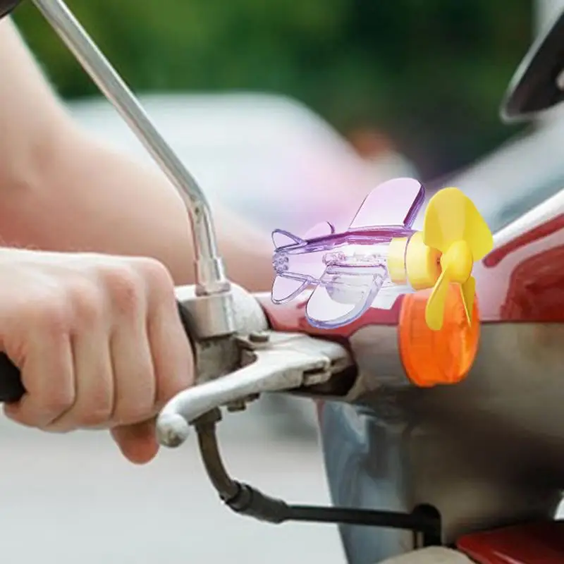 Motorcycle Handlebar Decor Wind up Airplane Toy Wind Powered Car Exterior Ornament Electric Scooter Handlebar Decoration Pendant
